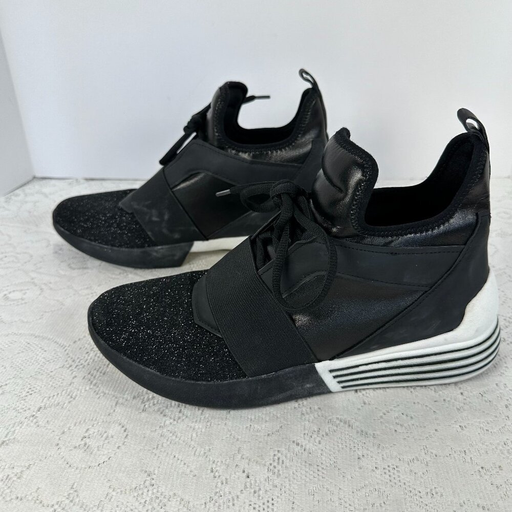 Black Kendall Kylie Braydin Neoprene High-Top Sneaker, breathable 9M